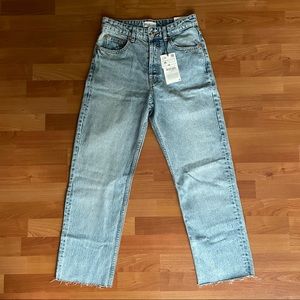 ZARA HI RISE STRAIGHT LEG JEANS